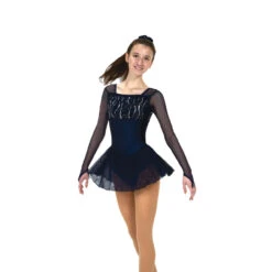 Solitaire Style F22003 Graceful Gathers Dress - Midnight Blue -STER Dance Shop F22003R Navy Front 56004.1655940676.1280.1280 11141.1656106864