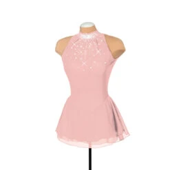 Solitaire Style F22008 Mesh Keyhole Dress- Navy -STER Dance Shop F22008R Blush Pink Bling Front 82951.1656366524