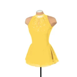 Solitaire Style F22008 Mesh Keyhole Dress- Navy -STER Dance Shop F22008R Yellow Front Blinged 61189.1656366524