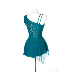 Solitaire Style F23025 One Shoulder Dress -STER Dance Shop F23025R Peacock Back 14646.1681170884